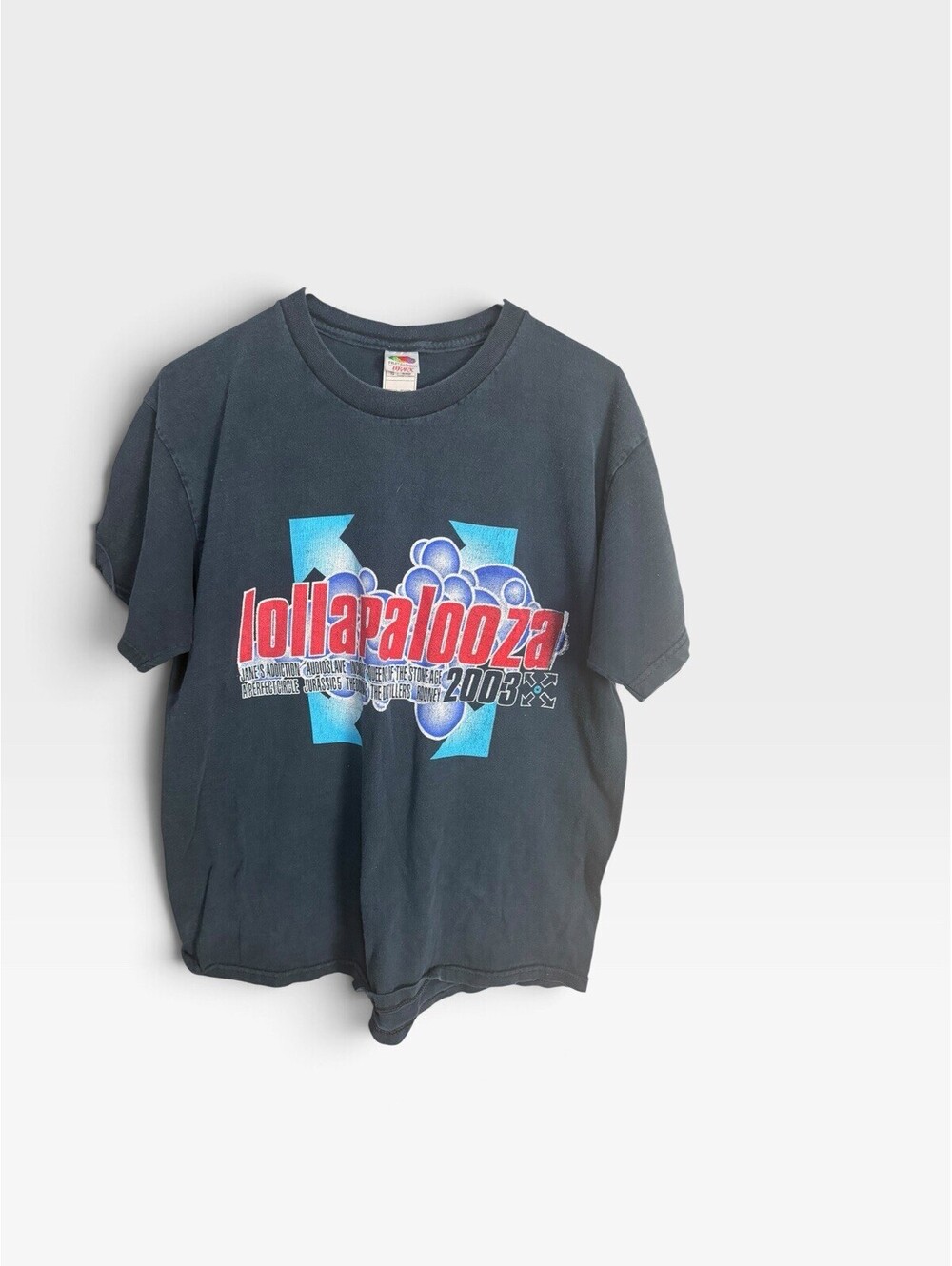 Vintage Lollapalooza 2003 Concert T-Shirt Men's XL Original Black Band Tee Y2K